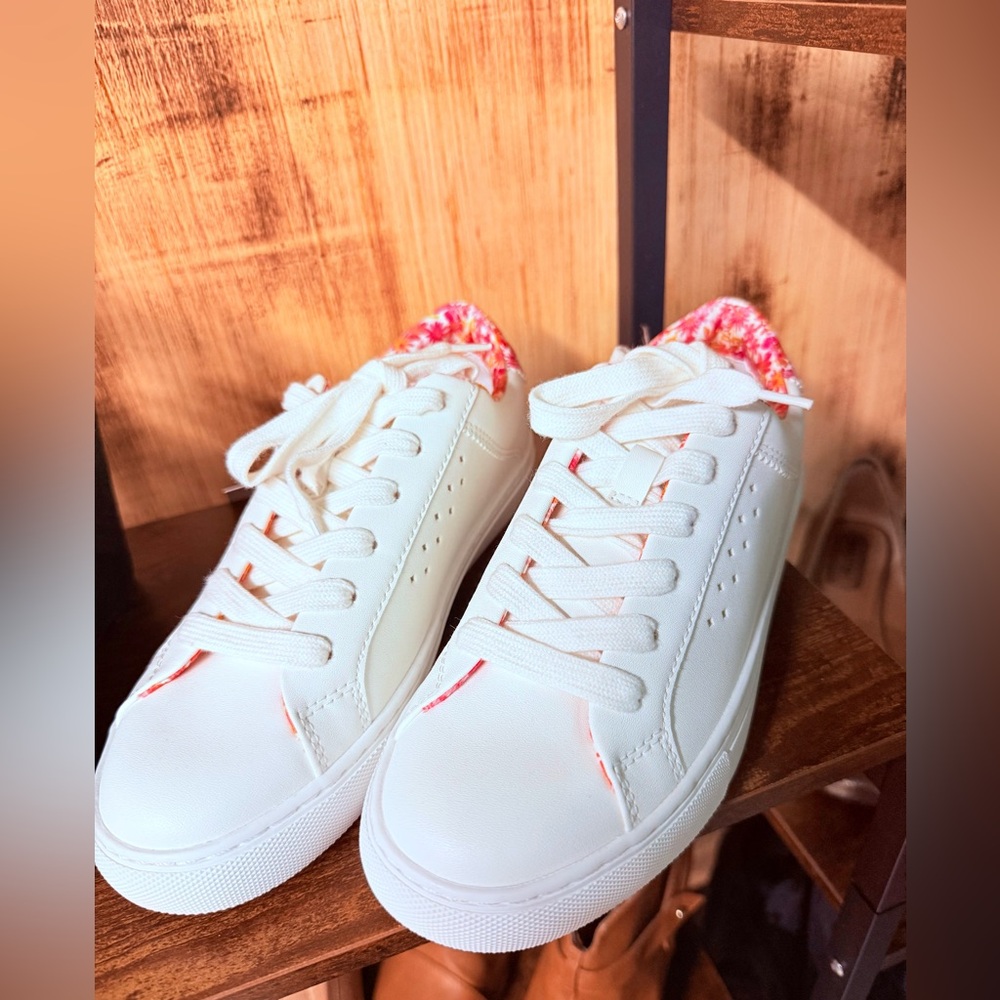 White and Pink Women's Sneakers